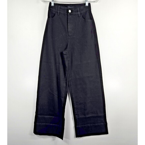Universal Standard Women's Size 00 Black Carrie High Rise Wide Leg Jeans NWT - Picture 1 of 13